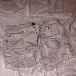 White American Eagle ripped shorts